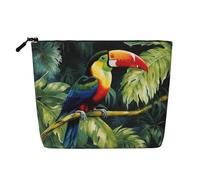 Toucan Perching of American Rainforests Toiletry Bags for Women, Portable Travel Cosmetic Bag, Daily Organiser with Zipper