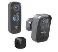 TOUCAN PRO Video Doorbell with Chime & PRO Home Security Camera Bundle - Next-Gen Protection with 2K Video, Motion Detection, 2-Way Audio, XL Battery & Free Cloud Storage, No Subscription Required
