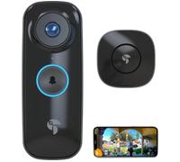 Toucan PRO-WVDWSCDX Wireless Video Doorbell with Chime Bundle, Black