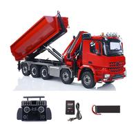 TOUCAN RC HOBBY 1/14 RC Hydraulic Crane Dump 10x10 Remote Control Roll On Off Tipper 4-Section Telescopic Arm Metal Drive Shafts 3Speed RTR for Adult