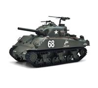 TOUCAN RC HOBBY 1/16 Remote Control Tank Sherman M4A3 Infrared System Barrel Elevation Smoke Unit 360 Rotation Metal Chassis Tracks RC Road Wheels