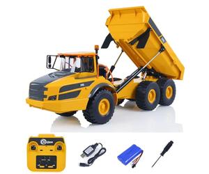 TOUCAN RC HOBBY 1/20 Plastic 003 RC Articulated Dumper 6WD Electric Remote Control Truck VO Motor Battery USB Charging Cable RTR