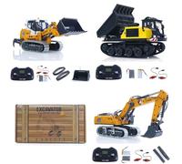 TOUCAN RC HOBBY 1/50 Radio Control Excavator K970 Electric RC Loader LR636 Dump Truck Model T14R Construction Vehicle Lights Sounds Unit for Ages 18+