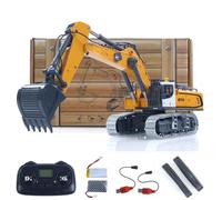 TOUCAN RC HOBBY 1/50 RC Excavator K970 Engineering Vehicle Electric Lifting Remote Control Digger Metal Bucket Tracks Light Sound RTR Battery Present Plastic track Yellw