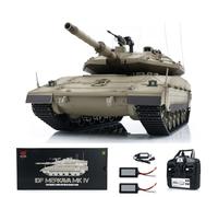 TOUCAN RC HOBBY Heng Long 1/16 RC Battle Tank IDF Merkava IV 3958 Remote Controlled Military Tank Infrared Fight BB Shooting Smoke Two Batteries Outdoor