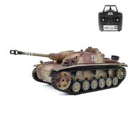 TOUCAN RC HOBBY Plastic 2.4G Henglong 1/16 7.0 RTR RC Tank Model German Stug III 3868 BB IR Steel Gearbox Battery Radio Sound Lights Smoking