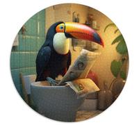 Toucan Reading Newspaper Puzzle 1000 Pieces Jigsaw Jigsaw Puzzles for Adults Perfect for Christmas, Halloween, Easter, New Year 67.5x67.5cm