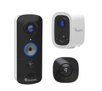 Toucan Smart Home Wireless Security Cctv Bundle - V3 Video Doorbell & S4 Camera - No Subscription Needed