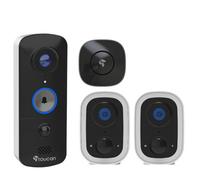 Toucan Smart Home Wireless Security Cctv Bundle - V3 Video Doorbell & X2 S4 Camera's - No Subscription Needed