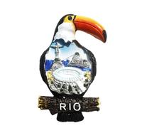 Toucan Stryle Rio De Janeiro Brazil Refrigerator Magnet Travel Souvenir Fridge Decoration 3D Magnetic Sticker Hand Painted Craft