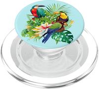 Toucan Tropical Bird Rainforest Jungle Rainbow Leaf Flower PopSockets PopGrip for MagSafe