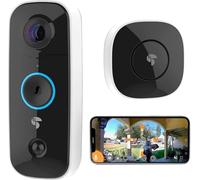 TOUCAN V2 Wireless Video Doorbell with Chime - 1080p Home Security Camera with 180° Field of View, Motion Detection, 2-Way Audio, Long-Lasting Battery & Free Cloud Storage, No Subscription Required