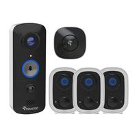 TOUCAN V3 Video Doorbell with Chime & 3x S4 Outdoor Home Security Camera Bundle - Full Home Protection with Motion Alerts, 2-Way Audio, XL Battery Life & Free Cloud Storage, No Subscription Required