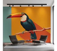 Toucan Wallpaper for Living Room, Wildlife Tropical Bird Wall Mural for Bedroom 300x210 cm, Non-Woven Photo Wallpaper, Home Decor D&O93