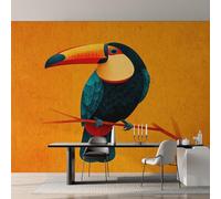Toucan Wallpaper - Tropical Bird Wall Mural 350x256 cm (W x H), Non-Woven Photo Wallpaper Mural for Bedroom, Living Room, Hallway, Home Decor