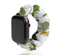 Toucans Crocodiles Tropical Plants Compatible with IWatch Series Watch Strap Fashion Scrunchies Stretchy