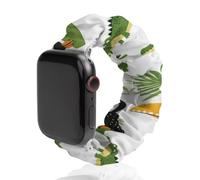 Toucans Crocodiles Tropical Plants Compatible with IWatch Series Watch Strap Fashion Scrunchies Stretchy