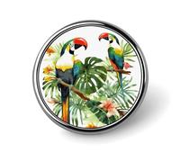 Toucans Parrot Brooch Pins Lapel Pins for Men Women Badge Button Cover Decorative Jewelry Charms for Hats Bags Backpacks Suits Shirts Scarves Clothing Accessories Banquet Wedding Gift
