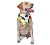 Toucans Parrot Palm Tree Leaves Dog Bandana Pet Scarf Accessories for Small Medium Dogs Cats Photo Prop, Triangle Pet Bandanas Adjustable Puppy Bib Washable Dog Kerchief Puppy Neckerchief