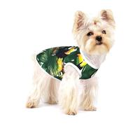Toucans Parrot Palm Tree Leaves Print Dog Shirt,Dog Shirt Vest for Small Breeds Like Chihuahuas,Yorkies, and Puppies