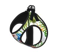 Toucans Parrot Palm Tree Leaves Print Harness Leash Set For Cats And Dogs, Reflective Adjustable, Soft Breathable Mesh Vest With Escape-Proof Lead, For Small Pets And Kitten Puppies