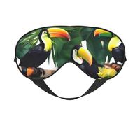 Toucans Parrot Palm Tree Leaves Print Outdoor Travel Stylish Eye Mask Adjustable Sleep Camping Meditation Relaxation