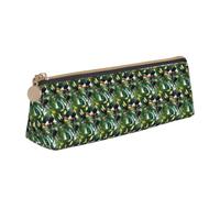 Toucans Parrot Palm Tree Leaves Print Triangular Pencil Case Cosmetic Pouch Stationery Organizer Travel Versatile Everyday