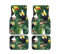 Toucans Parrot palm tree leaves Print Vehicle Accessories Foot Mat Set 4 Pieces Floor Mats Protection Vans Sedans Trucks