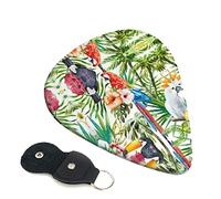Toucans Parrot Palm Tree Leaves Set Of 6 Guitar Plectrums For Acoustic Guitar, Electric Guitar, Bass, Ukulele - Thin, Medium And Thick.
