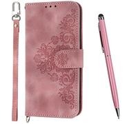 TOUCASA Compatible with iPhone 13 Mini Case, PU Leather Flip Wallet Phone Case Cover Silicone Shockproof Bumper Cover with Card Slots Magnetic Phone Case For iPhone 13 Mini (5.4 Inch) (Pink)