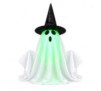 Touch Activated Halloween Display with Moving, Built-in Sound, Green Glow Center, Cordless Placement for Porch Doorway Seasonal Decor Animated Halloween Decoration Sound Activated Touch