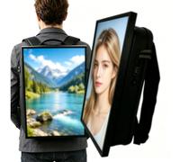 Touch Advertising Digital Backpack with 21.5 In LCD Screen, 1920x1080 Resolution, USB/App Remote Input, Android 11, 2G RAM + 32G Storage for Easy Viewing