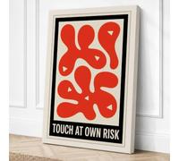 Touch at Own Risk Geometric Canvas Wall Art Print 18x12 Inch (46 x 30 cm)