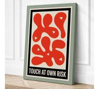 Touch at Own Risk Geometric Canvas Wall Art Print 24x16 Inch (61 x 41 cm)