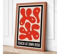 Touch at Own Risk Geometric Canvas Wall Art Print 36x24 Inch (91 x 61 cm)