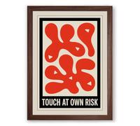 Touch at Own Risk Geometric Framed Wall Art Print A2 (59.4×42cm) Walnut, Wall Decor for Living Room, Bedroom, Office & Home, Ready to Hang, Art Gift
