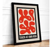 Touch at Own Risk Geometric Framed Wall Art Print A3 (42×29.7cm) Black, Wall Decor for Living Room, Bedroom, Office & Home, Ready to Hang, Art Gift