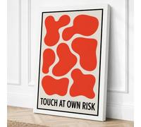 Touch at Own Risk Modern Canvas Wall Art Print 18x12 Inch (46 x 30 cm)