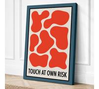Touch at Own Risk Modern Canvas Wall Art Print 18x12 Inch (46 x 30 cm)