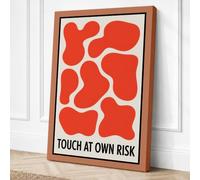 Touch at Own Risk Modern Canvas Wall Art Print 18x12 Inch (46 x 30 cm)