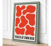Touch at Own Risk Modern Canvas Wall Art Print 24x16 Inch (61 x 41 cm)