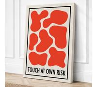 Touch at Own Risk Modern Canvas Wall Art Print 36x24 Inch (91 x 61 cm)