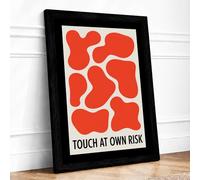 Touch at Own Risk Modern Framed Wall Art Print A4 (29.7×21cm) Black, Wall Decor for Living Room, Bedroom, Office & Home, Ready to Hang, Art Gift