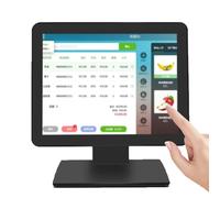 Touch Cash Register (15 Inch), POS Cash Display, Remote Management + Simplify Work, Low Energy Consumption, HDMI/USB/VGA, for Retail, Catering, Hospitality,Black
