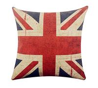 Touch Colourful 20x20 Inches Retro Union Jack Burlap Throw Cushion Cover Pillowcase