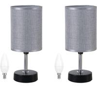 Touch Control Bedside Lamps Set of 2,Fabric Shade 3-Way Dimmable Table Lamp | LED Bulb Included, Ambient Light. For Bedroom, Living Room, Office. Soft Fabric Shade, Easy Touch Operation, Modern Decor