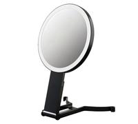 Touch Control Double-Sided Vanity Tool, Foldable Stand, Black 40X | Double-Sided Design for Daily Use with Surround Light and Type-C Charging Port for Tabletop Grooming and Home Use