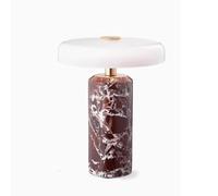 Touch Control Marble Table Lamp - Creative Art Deco Design for Nordic Style Home & Office - Elegant Bedside Light for Living Room & Bedroom Decor (Red)