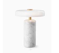 Touch Control Marble Table Lamp - Creative Art Deco Design for Nordic Style Home & Office - Elegant Bedside Light for Living Room & Bedroom Decor (White)