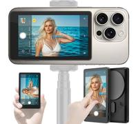 Touch Control Selfie Monitor Screen for iPhone & Android, 4" Magnetic Back Camera Monitor, Low Latency Wireless Display, 3-Level Brightness, 1500mAh for Vlog TikTok YouTube Creators (Black)